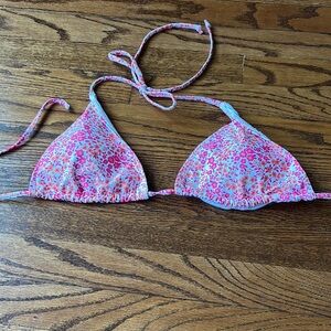 SHEIN Pink Floral Bikini Top